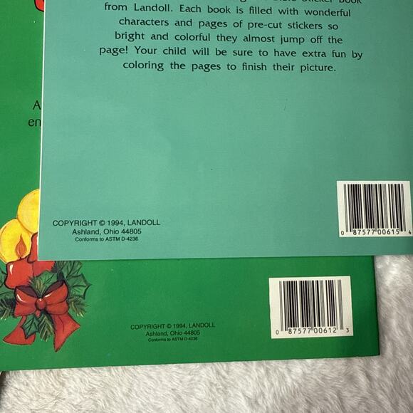Vtg 1994 The Twelve Days of Christmas Jesus Sticker Book Landoll's Lot 5 - Picture 4 of 5